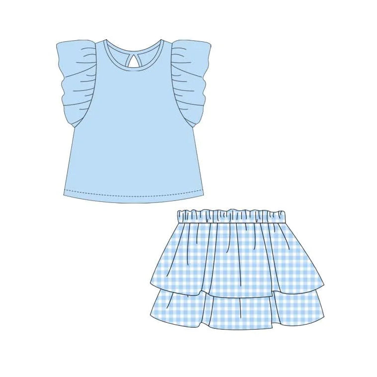 pre -order blue Short Sleeve girl set GSD1999