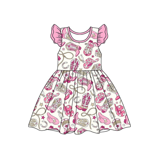 pre -order pink boots cowgirls dress GSD2003