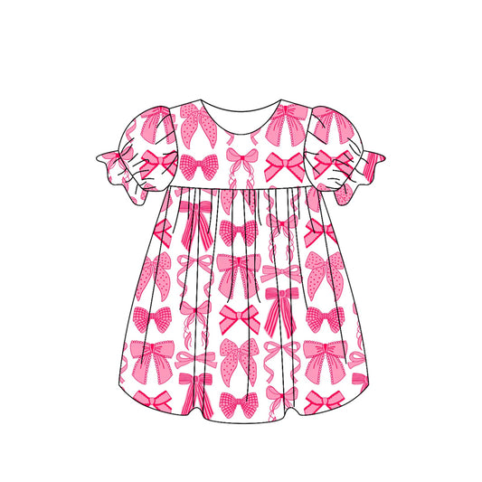 pre -order pink bows short Sleeve girls set GSD2027