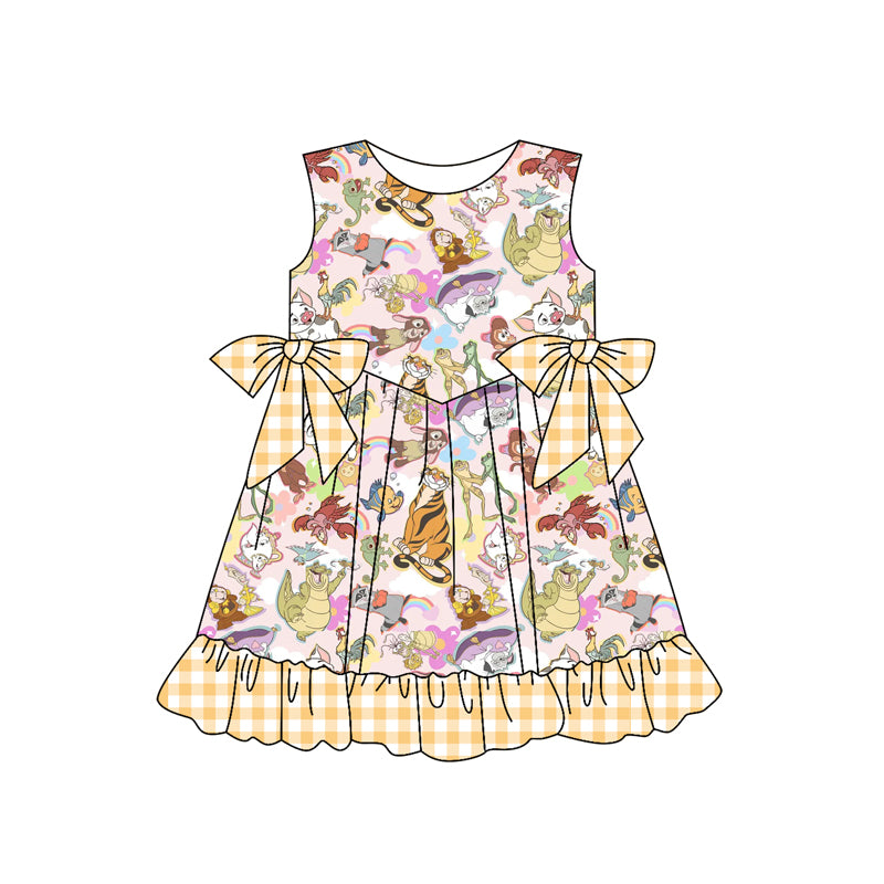 pre -order yellow animals bows Sleeveless girls set GSD2029