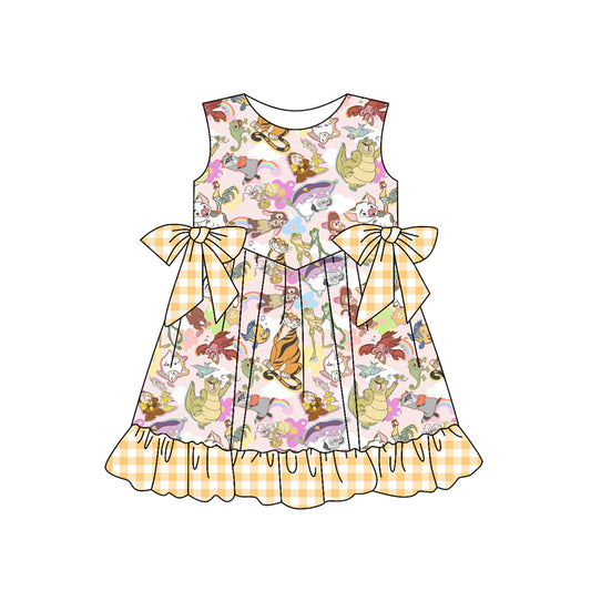 pre -order yellow animals bows Sleeveless girls set GSD2029