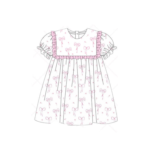 pre -order pink bow short Sleeve girls set GSD2036