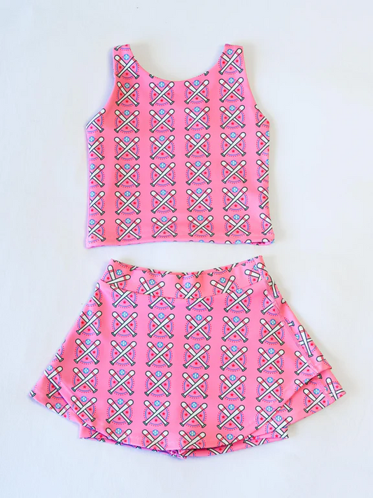 pre -order pink Sleeveless girls yoga set GSD2043