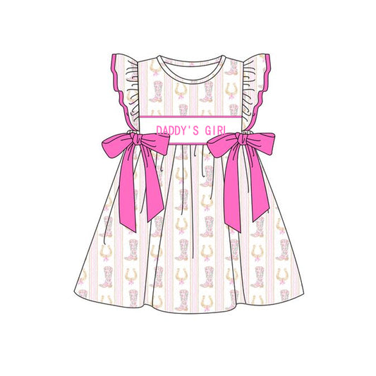 pre -order daddy's girl pink western pattern girls set GSD2053