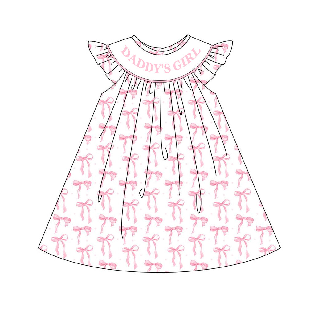 pre -order mama's girl pink bow Sleeveless girls set GSD2054