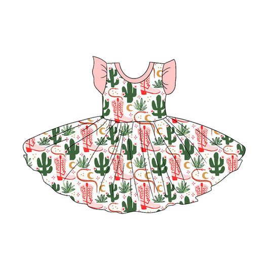 pre -order cactus boots flying Sleeve girls set GSD2057