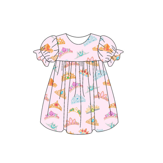 pre -order pink crown short Sleeve girls set GSD2060