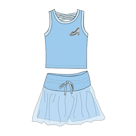 pre -order Blue print Sleeveless girl set GSD2063
