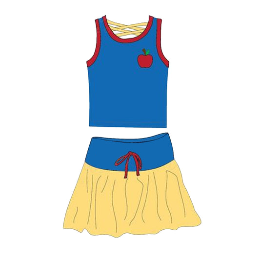 pre -order apple print Sleeveless girl set GSD2065