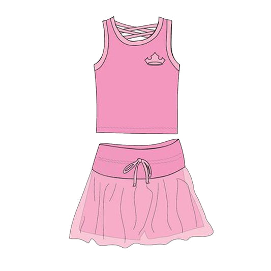pre -order pink print Sleeveless girl set GSD2066