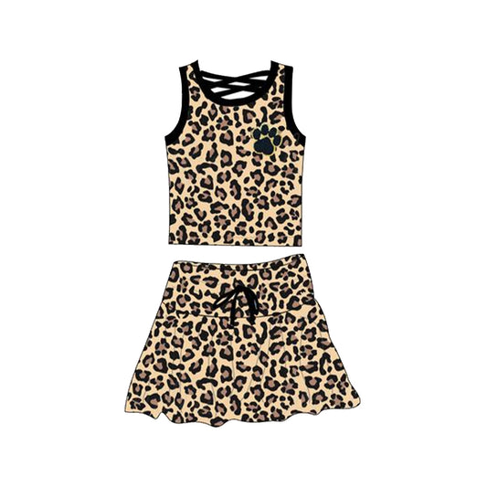 pre -order leopard print Sleeveless girl set GSD2077