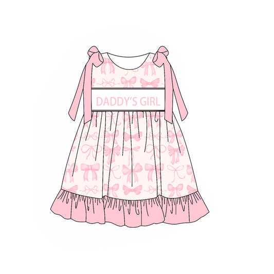 pre -order pink bow print Sleeveless girl set GSD2080