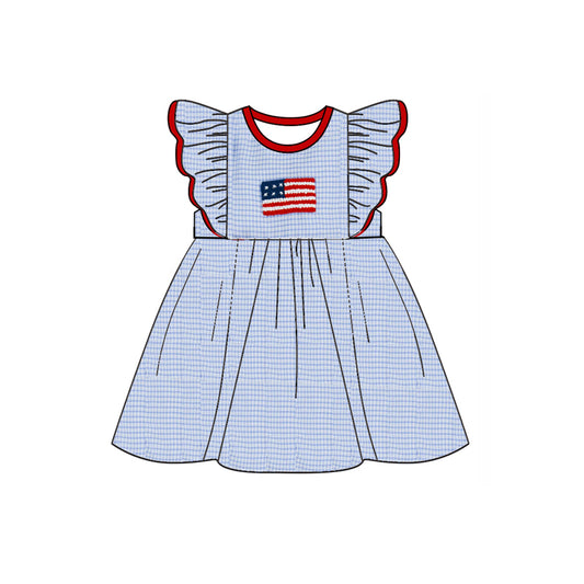pre -order 4th of July print flying Sleeve girl set GSD2081