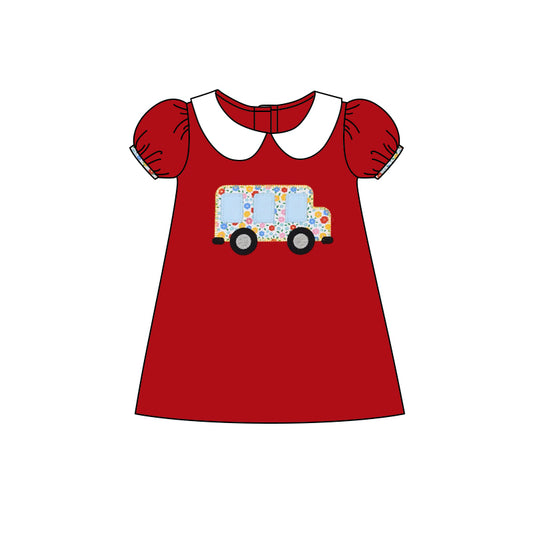 pre -order bus print short Sleeve girl set GSD2082