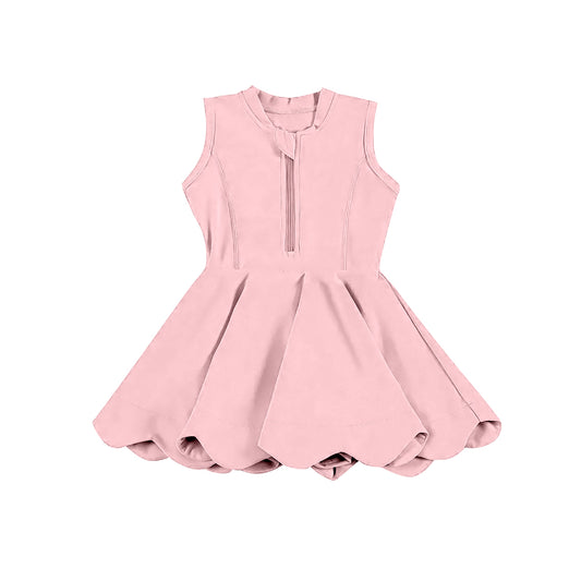 pre -order pink print Sleeveless yoga girls zipper set GSD2086