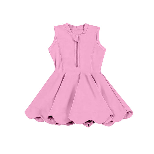 pre -order pink print Sleeveless yoga girls zipper set GSD2087