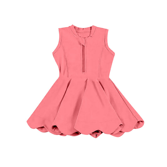 pre -order pink orange print Sleeveless yoga girls zipper set GSD2091