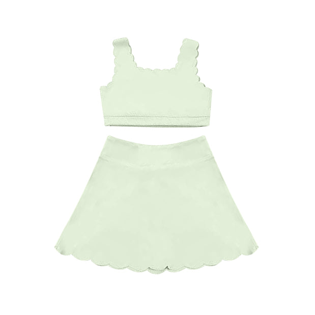pre -order green print Sleeveless yoga girls set GSD2094