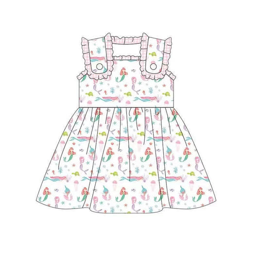 pre -order cartoon sleeveless print girl dress GSD2142