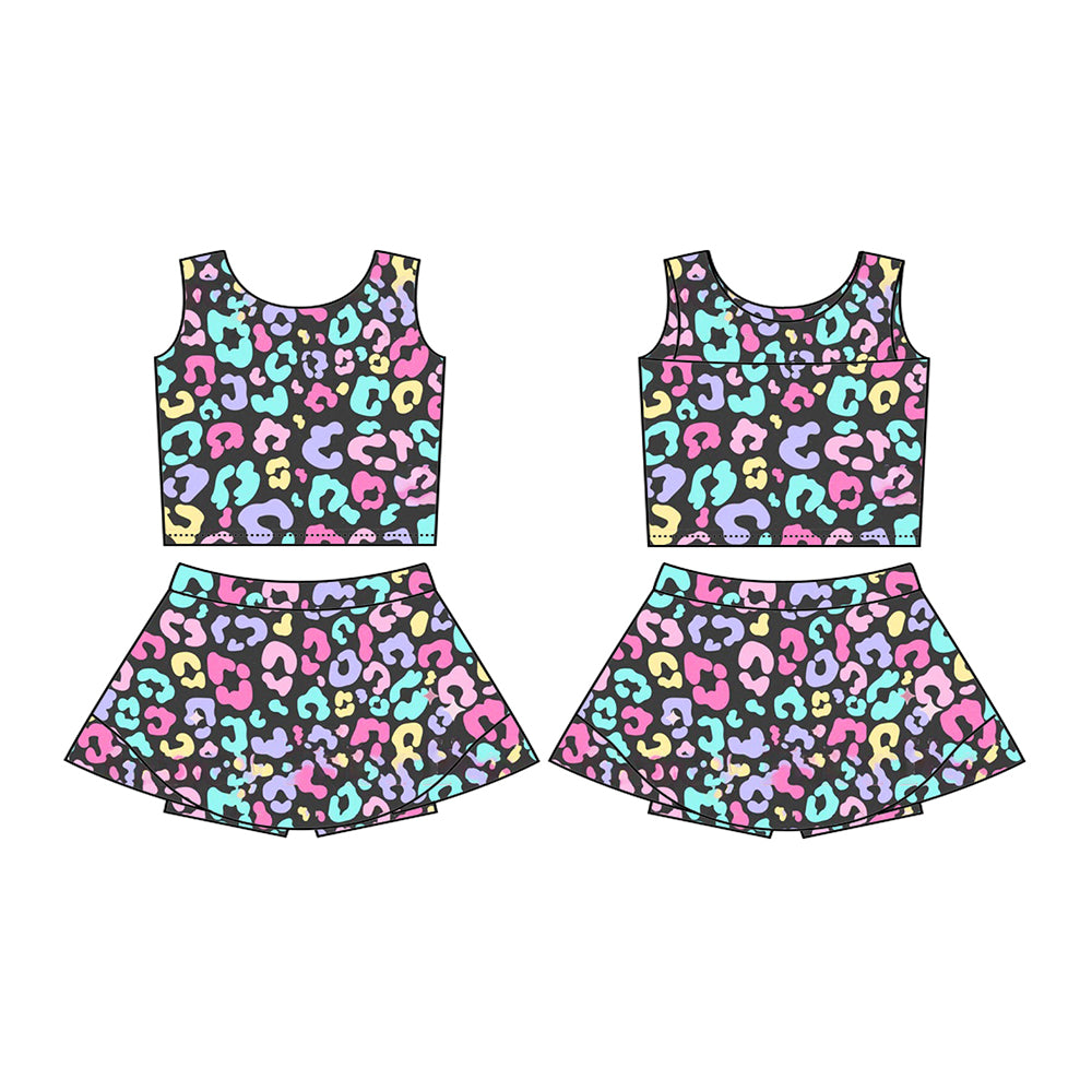 pre -order leopard print girl yoga dress GSD217