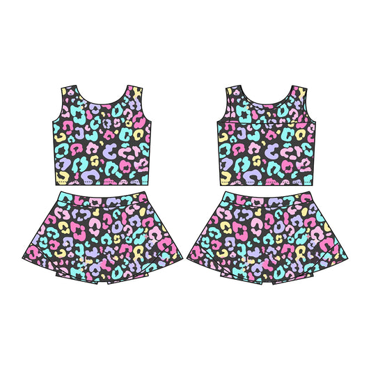 pre -order leopard print girl yoga dress GSD217