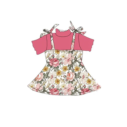 pre -order flowers print girl dress GSD2179