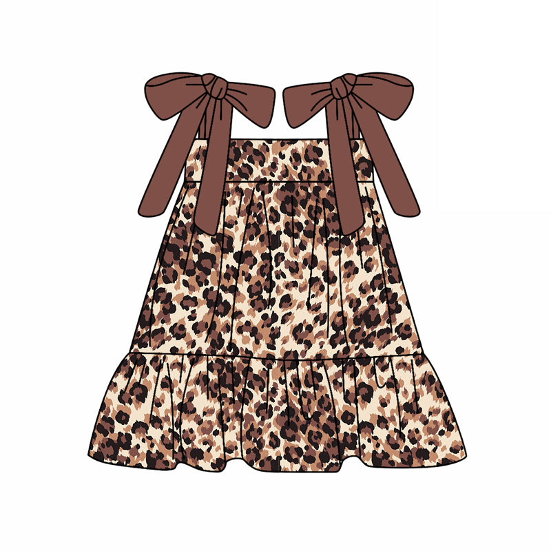 pre -order leopard  print girl dress GSD2182