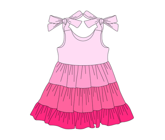 pre -order pink print girl dress GSD2184