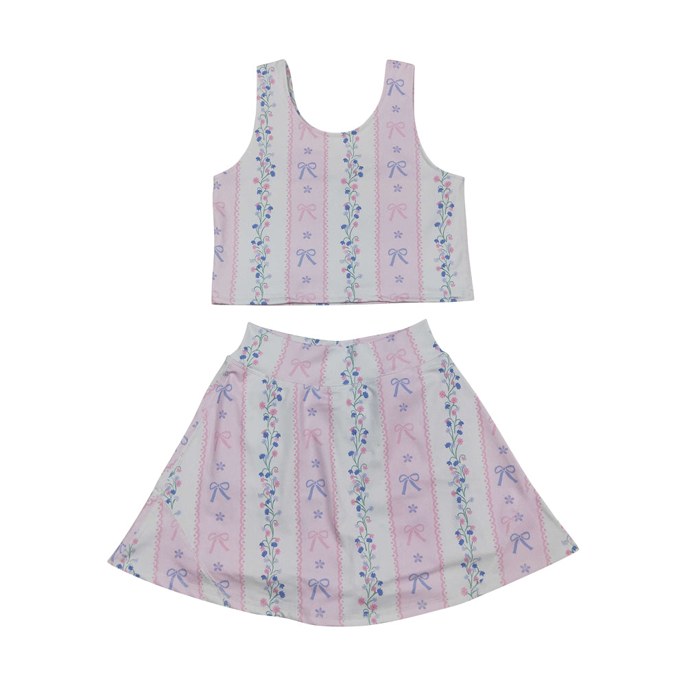 athletic flower girls skort set  GSD2216