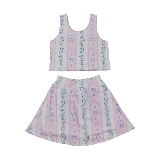 athletic flower girls skort set  GSD2216