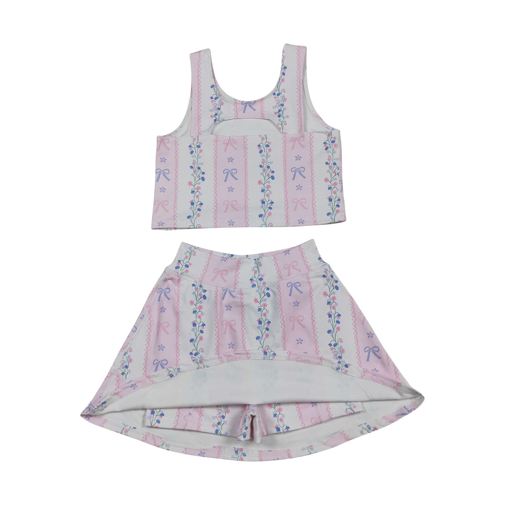 athletic flower girls skort set  GSD2216