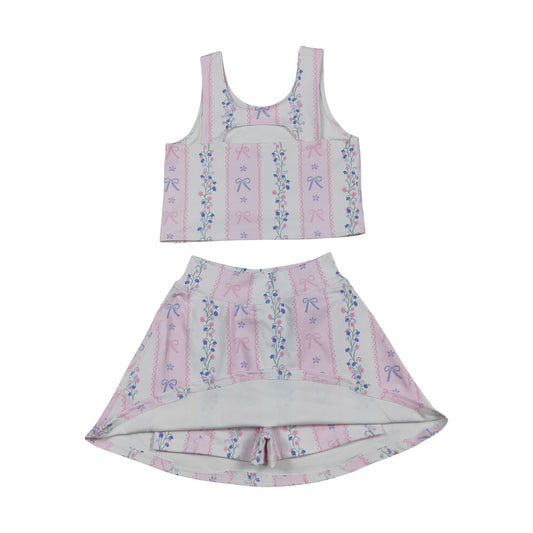 athletic flower girls skort set  GSD2216