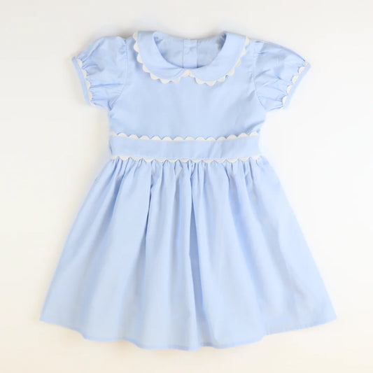 pre -order sky blue solid print girl dress GSD2316