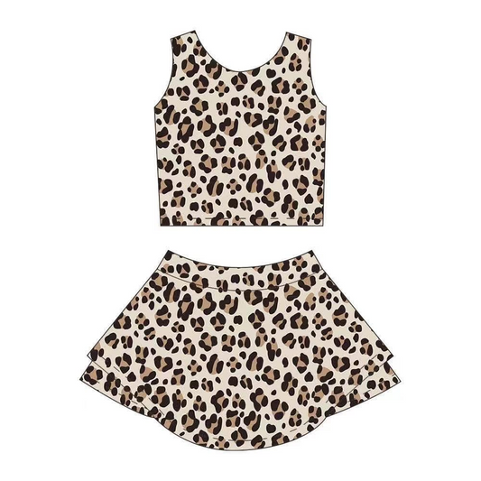 pre -order Leopard print girl yoga dress GSD2327