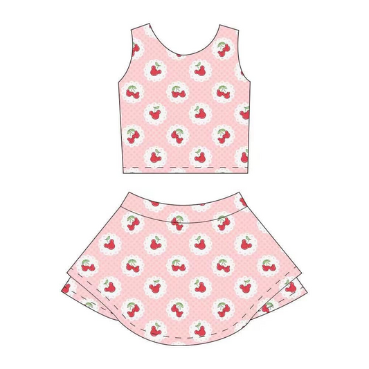 pre -order pink fruit print girl dress GSD2330