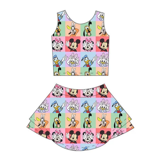pre -order colorful cartoon print girl dress GSD2333