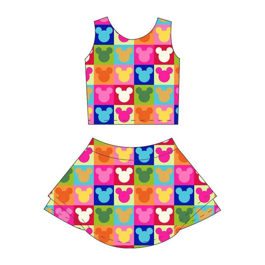 pre -order colorful cartoon print girl dress GSD2334
