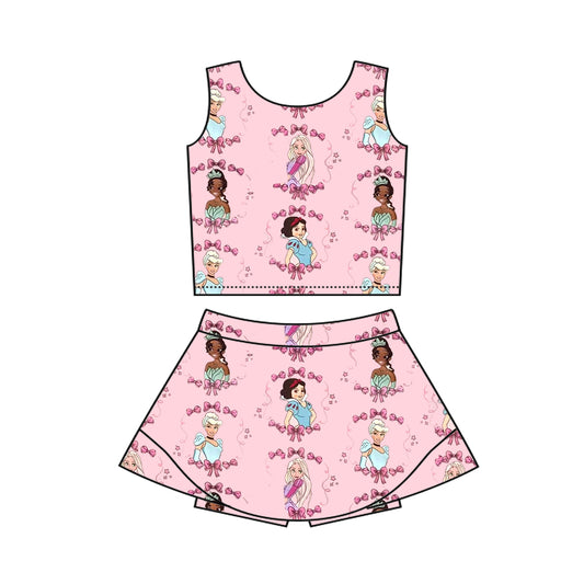 pre -order pink cartoon print girl dress GSD2336