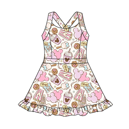 pre -order cartoon cookie print girl dress GSD2341