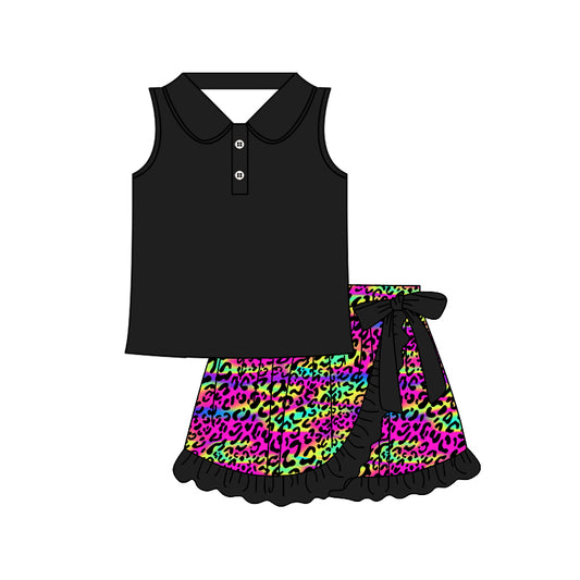 pre -order black flowers print girl dress GSD2364