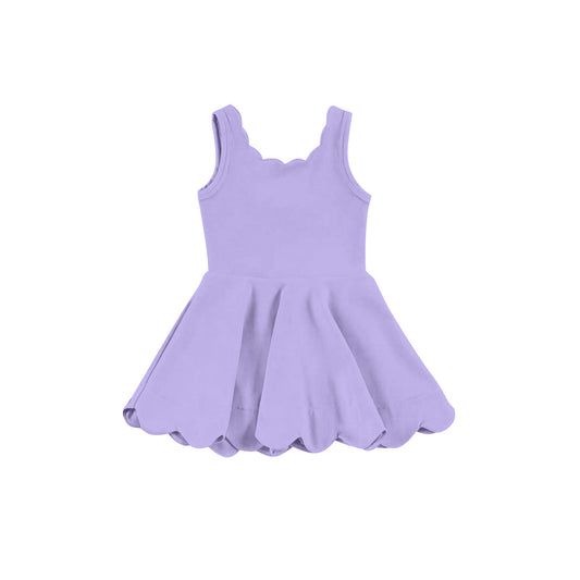 pre -order light purple print girl dress GSD2372