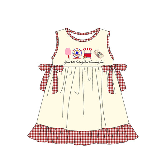 pre -order  yellow sleeveless print girl dress GSD2382
