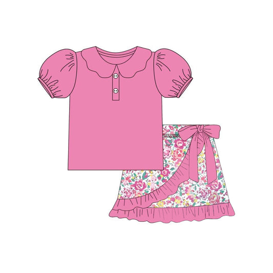 pre -order hot pink print girl dress GSD2384