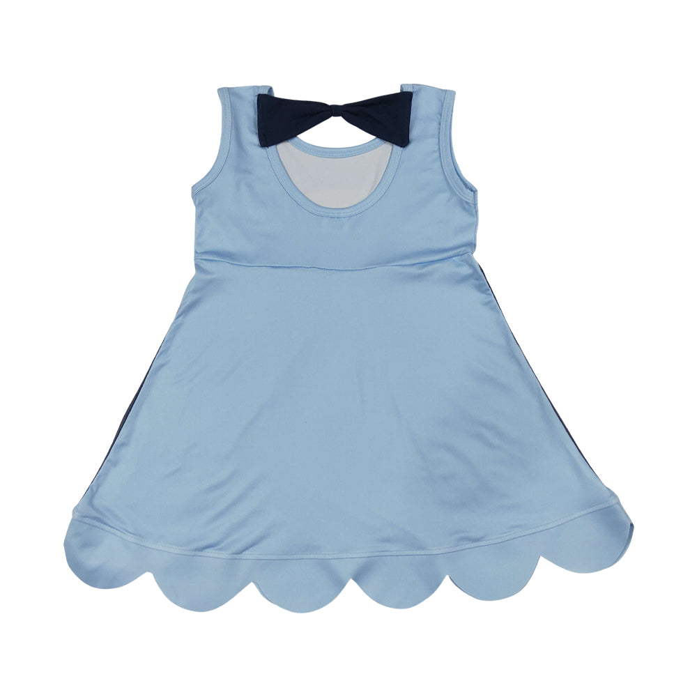 Blue Scalloped Girls Dress GSD2515