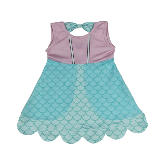 Fish scales Scalloped Girls Dress GSD2516