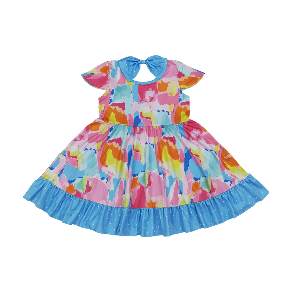 colorful watercolor Girls Dress GSD2610