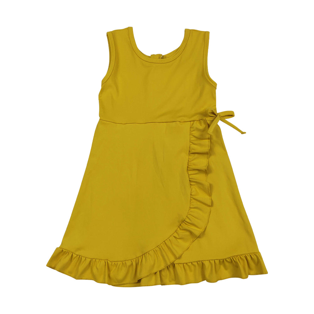 Athletic Mustard Scalloped With Bow Skort Outfits GSD3031