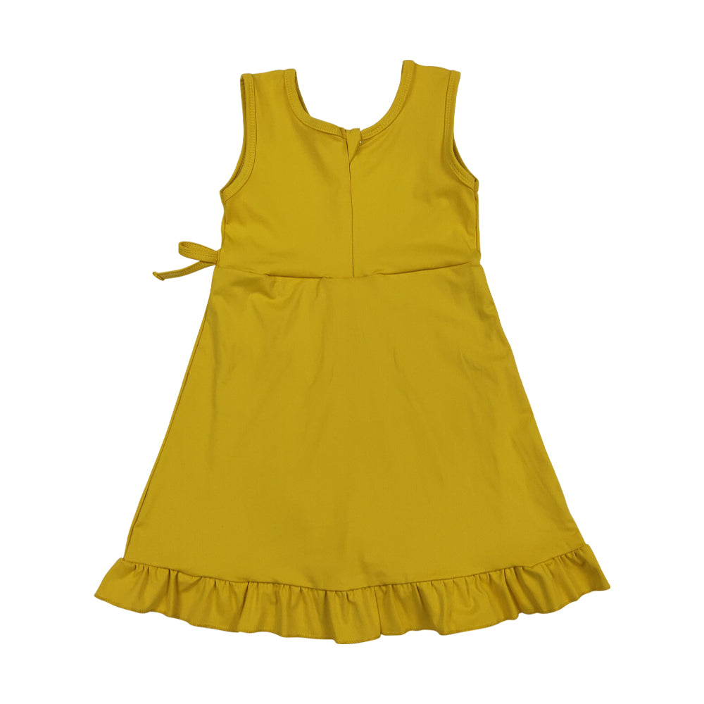 Athletic Mustard Scalloped With Bow Skort Outfits GSD3031