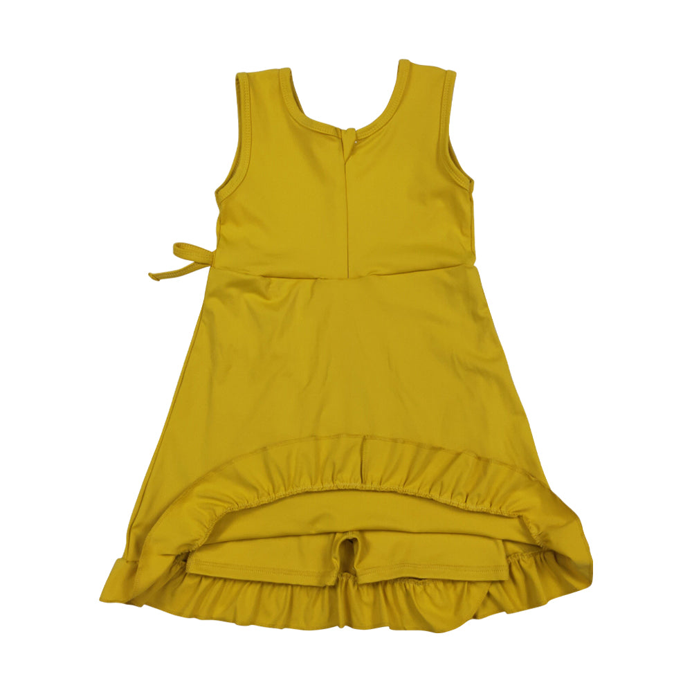 Athletic Mustard Scalloped With Bow Skort Outfits GSD3031