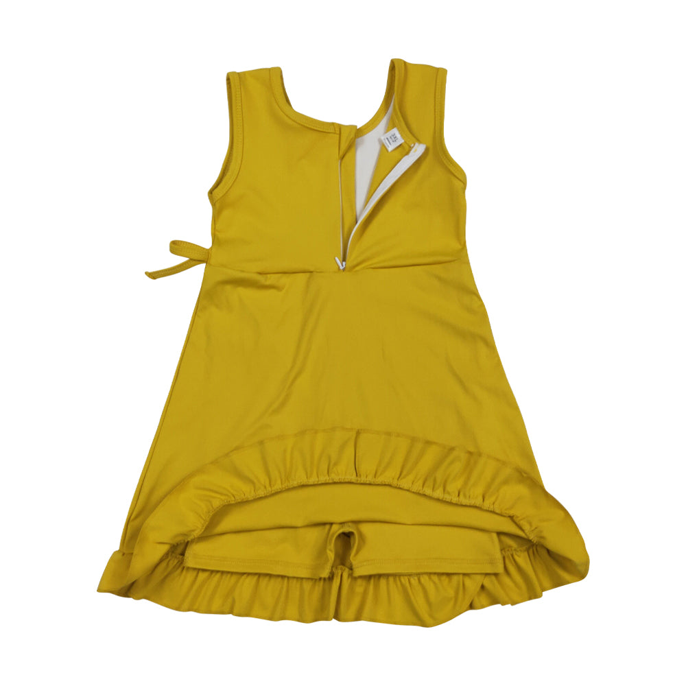 Athletic Mustard Scalloped With Bow Skort Outfits GSD3031